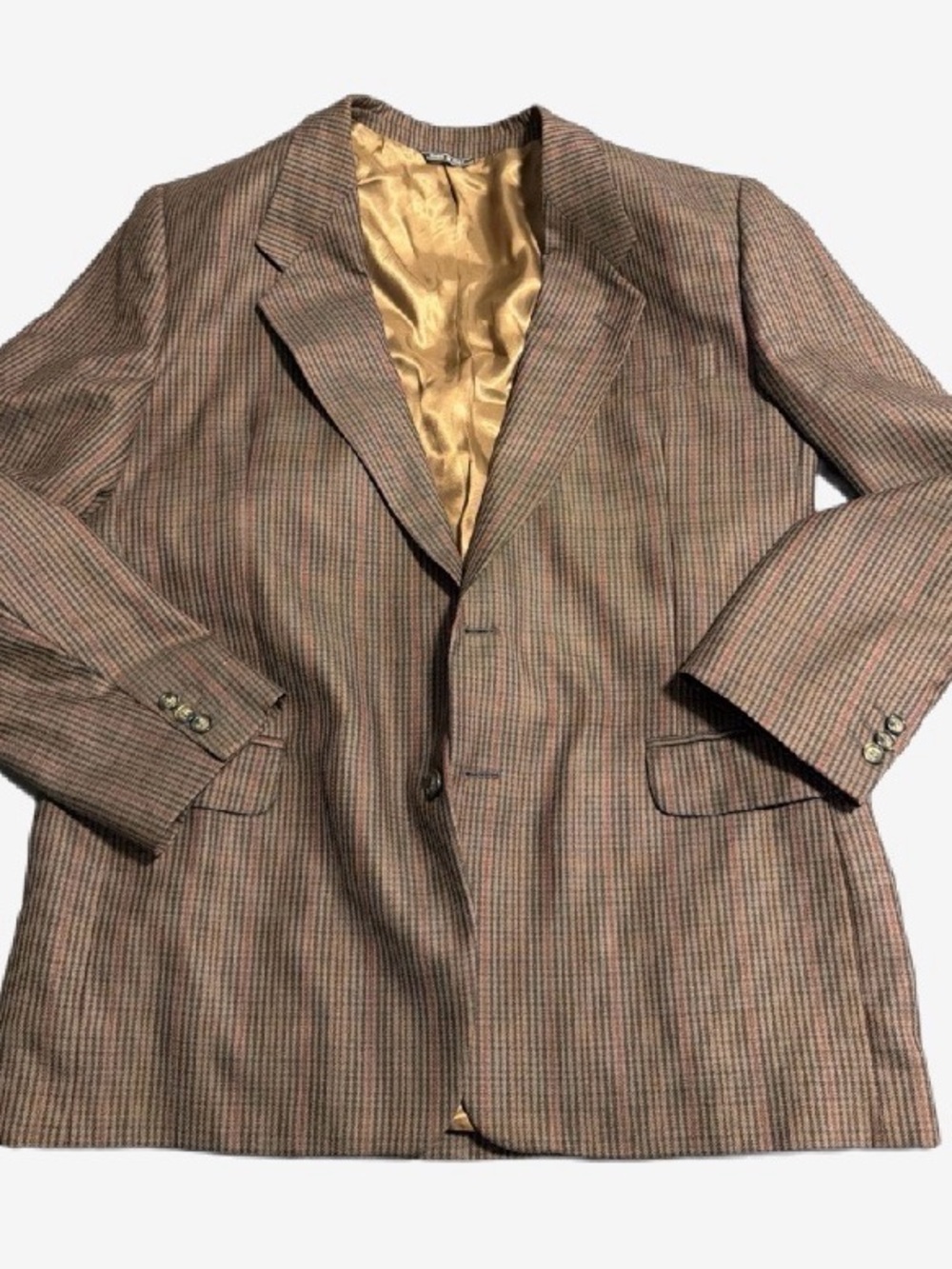 Men's Brown Multi-Stripe Wool Blazer